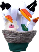 Storch-Familie
 Handpuppe Handpuppen Handpuppet Marionette