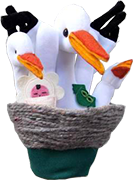 Storch-Familie
 Handpuppe Handpuppen Handpuppet Hand puppet Marionette