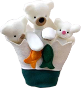 Polar bear family
 Handpuppe Handpuppen Handpuppet Hand puppet Marionette