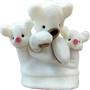 Polar bear family for child hand
 Handpuppe Handpuppen Handpuppet Hand puppet Marionette